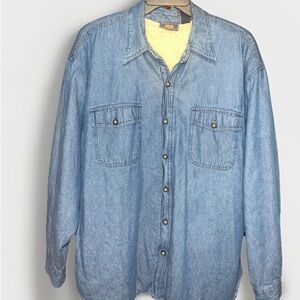 Light Wash Denim Button-Up Jacket
